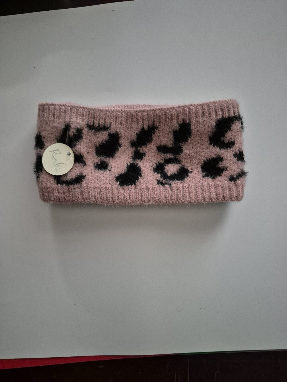 Pink Leopard Knit Headband